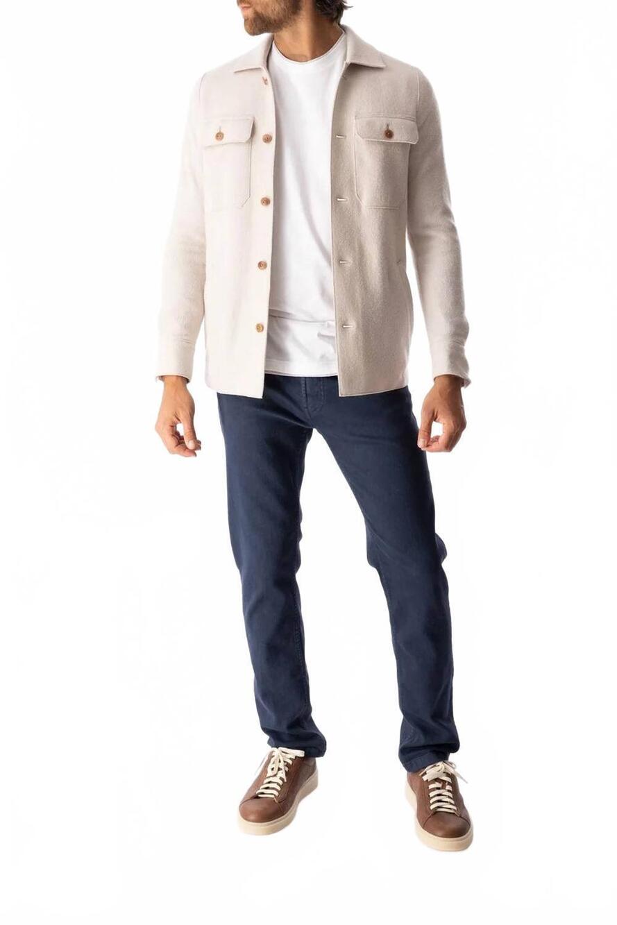 NEW ELEVENTY boiled wool 4 pocket overshirt in sand